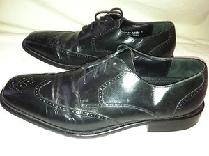 Men's Bostonian Black Leather Oxfords Lace Up Shoes Size 10.5M - Picture 1 of 8