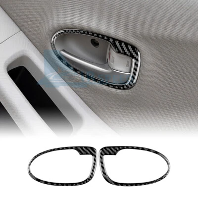 2Pcs Black Carbon Fiber Door Handle Frame Cover Trim For Toyota Yaris 2006-2011 - image 1 of 4