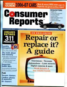 Consumer Reports Magazine Oktober 2005 - Reparieren oder ersetzen? Guide - Roadster - Bild 1 von 3