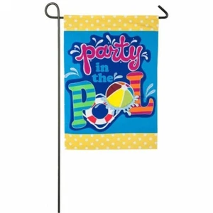 Pool Time 14L4849 Evergreen LINEN Garden Flag 12.5” x 18” - Picture 1 of 3