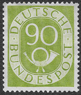 MMK Philately: Germany Scott #685 Unused NG Numeral and Post Horn 90pf - Image 1 of 2