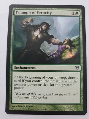 MTG Magic The Gathering Card Triumph of Ferocity Enchantment Green Avacyn Restor - Image 1 of 2