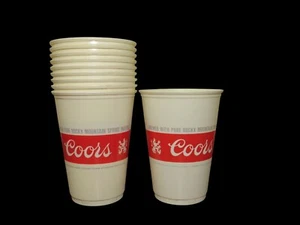 Vintage 1981 Coors Beer Plastic Cups Set Of 10 10 Oz By Solo Cup Company - Picture 1 of 5