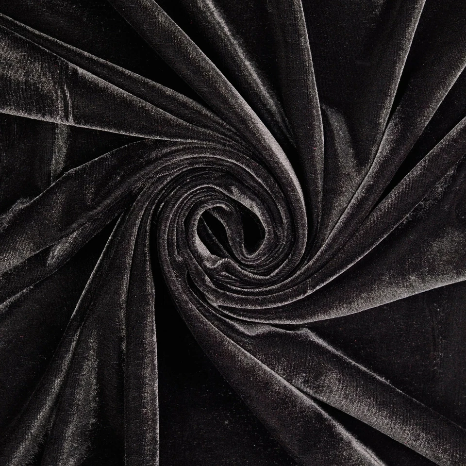 STRETCH SAMT Stoff Velour samtig elastisch Deko Kleider SCHWARZ EUR 9,98/m - Bild 1 von 1
