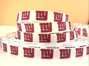 3/8" (1 yard) Giants printed Grosgrain Ribbon Football New York Team Sports - Picture 1 of 1