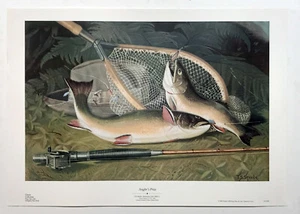 Anglers Prize, Reproduktionsdruck des Künstlers T.S. Steele, (amerikanisch spät 19. Jh.) - Bild 1 von 3