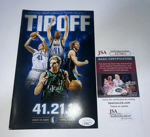 Dirk Nowitzki autographed 41.21.1 Signed Last Game Program 4-09-19 NBA - JSA COA - Picture 1 of 4