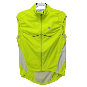 Pearl Izumi Vest Men S Yellow High Visibility Elite Cycling Zip Reflective Night - Picture 1 of 20