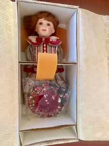 Franklin Mint MEGAN COCA-COLA HEIRLOOM 19" Porcelain Doll, Bear & Wagon 1995 NEW - Picture 1 of 12