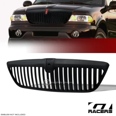 Parrilla de parachoques delantero vertical negra brillante para Lincoin Navigator 1998-2002 Foto 1 de 4