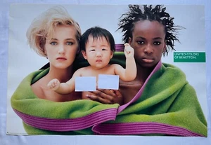 UNITED COLORS OF BENETTON,PHOTO BY OLIVIERO TOSCANI RARE AUTHENTIC 1990'S POSTER - Picture 1 of 5