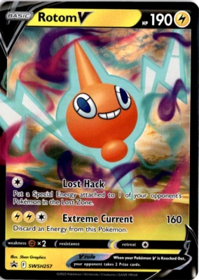 Rotom V - SWSH257 - Pokemon Sword & Shield Promo Ultra Rare Holo Card NM - Image 1 of 4