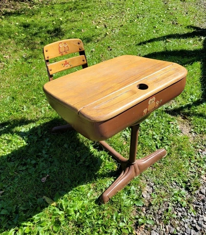 Antique Vintage American Seating Company USA School Kids Chair Desk 1930-1950s Cover