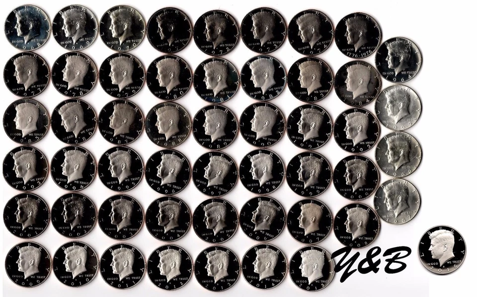 1964 - 2016 S Proof Kennedy Half Dollar Complete Set (include silver proof ,SMS) - Image 1 of 1