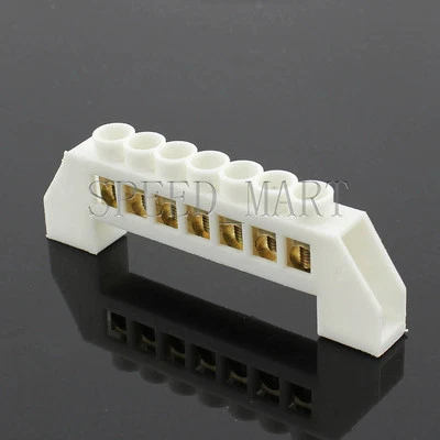7 Positions 7 Holes Ground Wire Row Copper Terminal Block Bridge Type for electr - Image 1 of 4