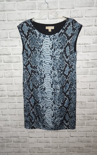 Abito da donna Michael Kors M blu grigio impreziosito strass senza maniche