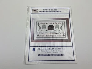 Happy Home Cross Stitch Pattern by Blue Ribbon Designs Sampler Bless This home - Picture 1 of 3