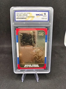 Michel Jordan 1998 Fleer 23KT oro WCG gema como nuevo 10 - Imagen 1 de 2