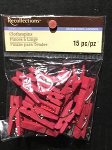Recollections Embellishment Red Rhinestone Clothespins Crafts 15pcs New - Picture 1 of 2