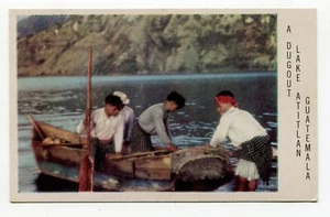 Lake Atitlan Guatemala Central America Dugout Canoe Circa 1940s Kodachrome - Picture 1 of 2