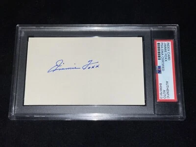 Jimmie Foxx Signed 3x5 Index Card PSA Slabbed Red Sox Athletics Baseball BOLD - Image 1 of 2