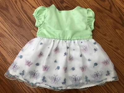 Small Wonder Bab Girls Green  Butterfly Dress Size 6-9 Mo. - Image 1 of 4