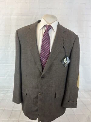 NEW WITH TAGS 40 Savile Row Men's Brown Plaid Lambswool Blazer 46R $595 - Image 1 of 4