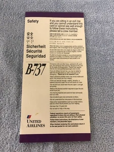 UNITED AIRLINES SAFETY CARD FOR BOEING B737 - Picture 1 of 3