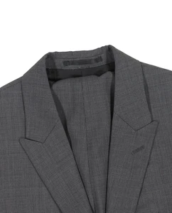 New Men's 40 R Theory Wellar Peak Lapel Charcoal Gray 100% Wool Flat Front Suit - Picture 1 of 17