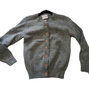 Vintage Hush Puppies Kids Gray Cardigan School Uniform Sweater Acrylic Blend L - Picture 1 of 6
