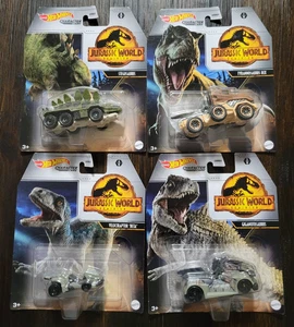 4 Stück Hot Wheels Jurassic World Dominion Beta, Stegosaurus, Giganotosaurus - Bild 1 von 3