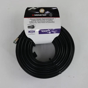 Monster Just Hook It Up RG6 Outdoor Weatherproof 100-Foot Cable 140038-00 New - Picture 1 of 4