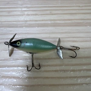 Vintage Green Shad Skip Jack Fishing Lure Topwater Popper Bait - Picture 1 of 7