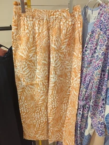 Women's Mustard Christian Siriano Linen Palazzo Pants Small - Picture 1 of 3
