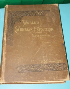 1892 VOL I WORLD'S COLUMBIAN EXPOSITION ILLUSTRATED 1ST 12 ISSUES BOUND CHICAGO - Imagen 1 de 5