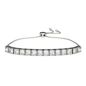 Pulsera Bolo Moissanita Clásica Forever Plata de Ley 4.62ctw DEW - Imagen 1 de 5