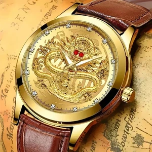 Fashion Dragon Men'S Watch Traditional Round Quartz Watch Men'S Accessories, Ide - Picture 1 of 6