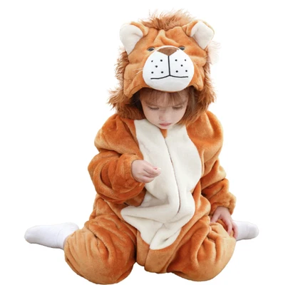 Disfraz de León 3-4 Niño Pequeño Conjunto Cremallera Unisex Felpa Con Capucha Niña Niño Nuevo sin Etiquetas Foto 1 de 4