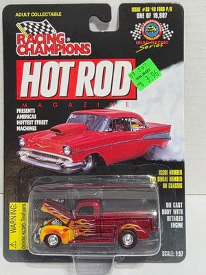 Camión revista Ford P/U '40 rojo con llamas edición #30 Racing Champions Hot Rod 1997 Foto 1 de 4