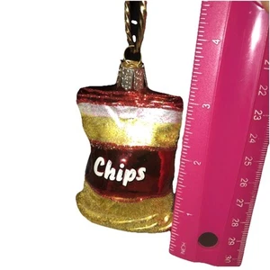 Old World Bag Of Chips Christmas Ornament Blown Glass Mercks OWC Fun - Picture 1 of 7
