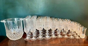Vintage FRENCH CRYSTAL Set from Cristal d'Arques “LONGCHAMP” Pattern, 37 Pieces - Picture 1 of 9