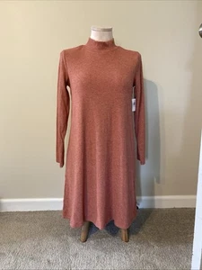 Old Navy Girls Sweater Dress Sz XL 14-16 Pink Mock Neck Mauve Ribbed Soft NWT - Picture 1 of 15