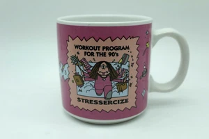 Vintage Kaffee Tee Tasse Becher Cathy Guisewite Ganz Trainingsprogramm Stressercize 90er - Bild 1 von 5