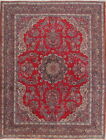 Antique Floral Ardakan Dabir Vegetable Dye Handmade Area Rug Wool Carpet 10'x14'