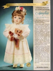 Anuncio estampado publicitario vintage de 18 pulgadas muñeca Amelia oso canela Hamilton anuncio 1997 - Imagen 1 de 1