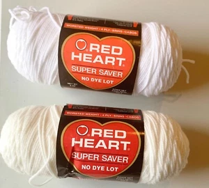 3 madejas de hilo corazón rojo Super Saver 8 oz 4 capas - blancas y blancas suaves - tú eliges - Imagen 1 de 3