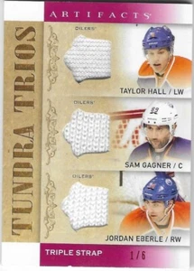 2014-15 UD Artifacts Tundra Trios Fight Straps Red T3-EDM Gagner/Hall/Eberle 1/6 - Picture 1 of 2