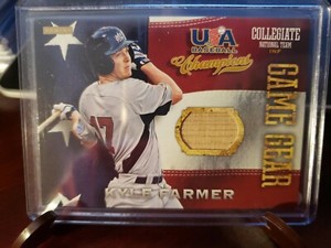 2013 Panini USA Baseball Champions Game Gear Bat #4 Kyle Farmer Team USA (A)