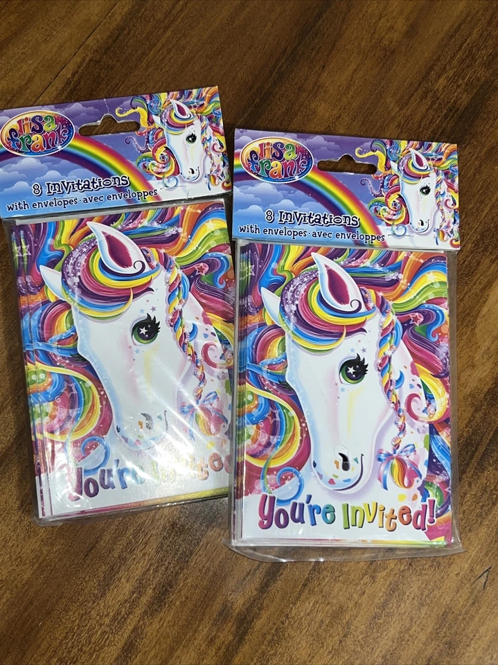 Lisa Frank Rainbow Majesty Horse Birthday Party Invitations 8 Count