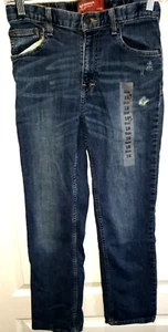 boys NEW NWT BLUE JEANS pants denim 18 SLIM adjustable waist ARIZONA distressed - Picture 1 of 2